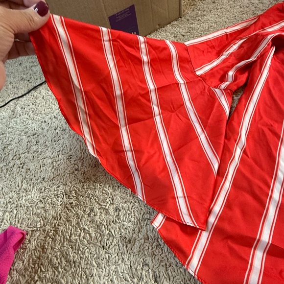 Banana Republic Orange and White Striped Blouse - Picture 2 of 3